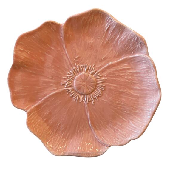 VIETRI Fiori Di Campo Figural Pink Poppy Salad Plate 8.5" Set of 5 New - Picture 1 of 13